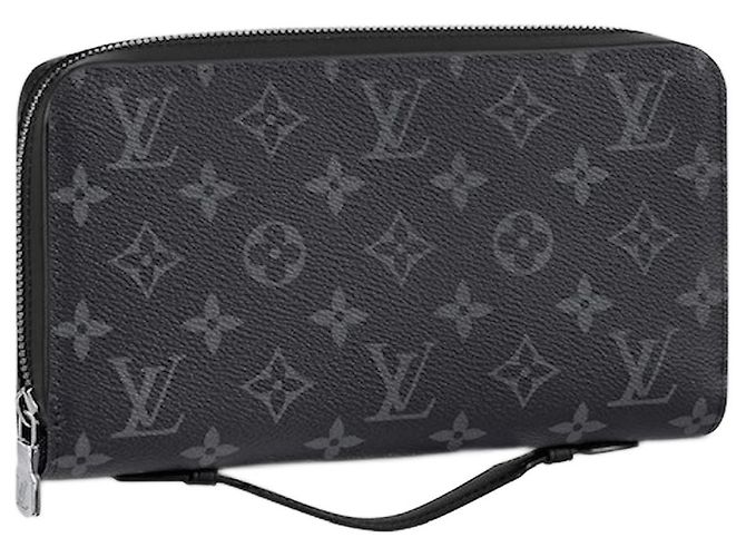 Louis Vuitton Zippy XL Monogram Eclipse Grey Cloth Wallet