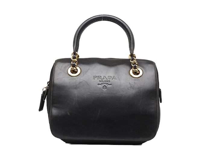 Prada Handtasche aus Nappaleder Schwarz  ref.956577