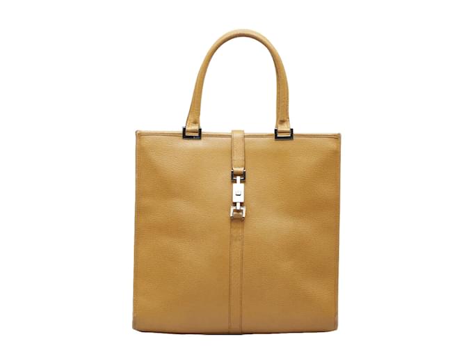 Gucci Jackie Leather Tote Bag 002 1064 Brown Pony-style calfskin  ref.956584