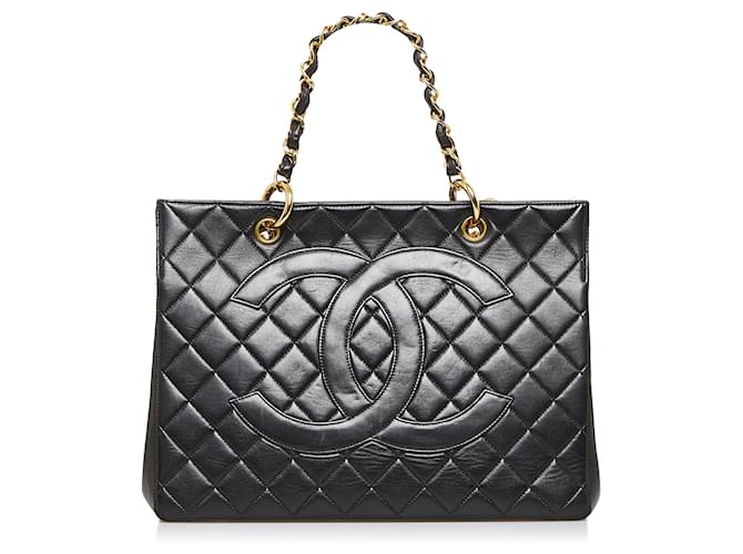 Chanel White Caviar Grand Shopper Tote Bag