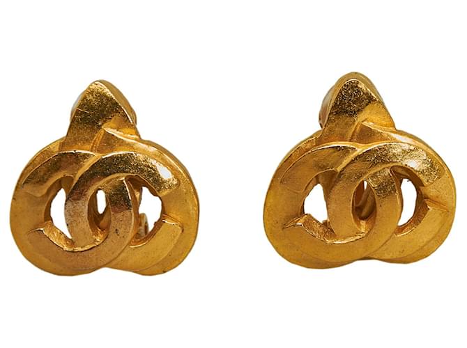 Chanel Gold CC Heart Clip-on Earrings
