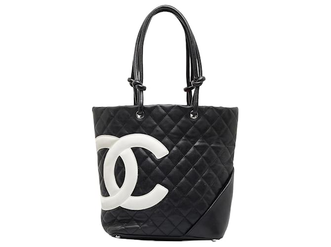 Chanel Black Cambon Ligne Tote Leather Pony-style calfskin ref.956659 -  Joli Closet