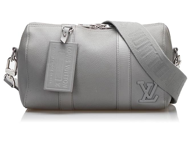 Louis Vuitton Gray Aerogram Keepall City Grey Leather Pony-style calfskin  ref.956671 - Joli Closet
