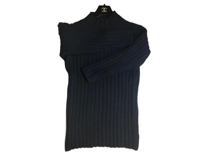 Chanel Pull Long en Laine Noir
