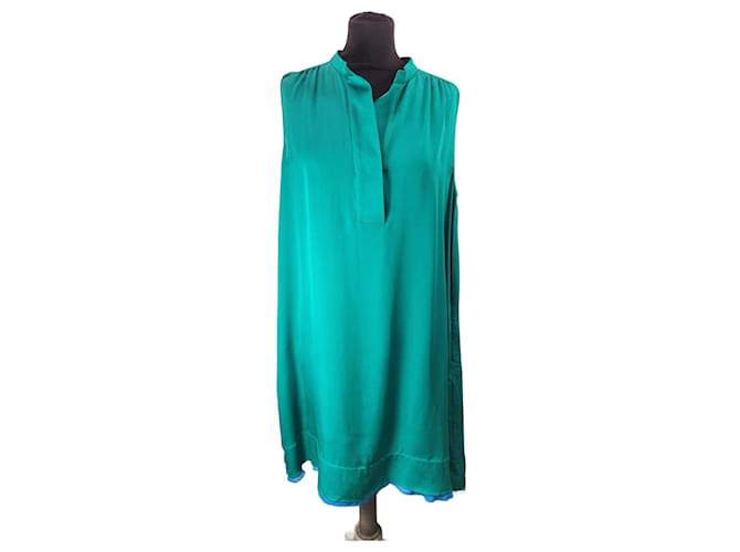 Joseph "Liv" silk crepe dress in emerald green  ref.956927