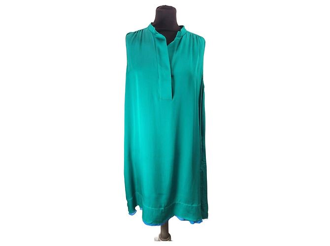 Vestido de crepé de seda verde esmeralda "Liv" de Joseph