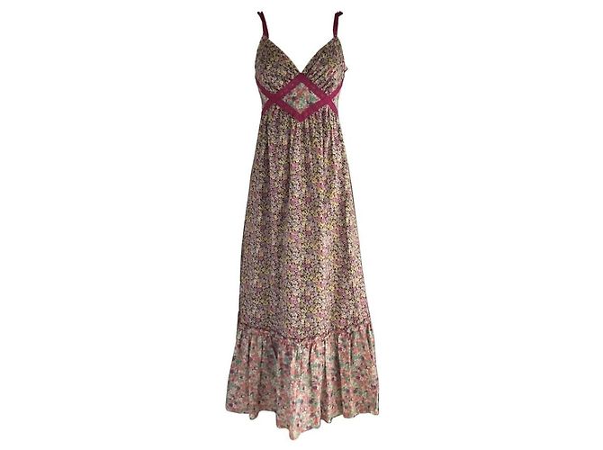 ***Keita Maruyama Vestido largo Rosa Multicolor Naranja