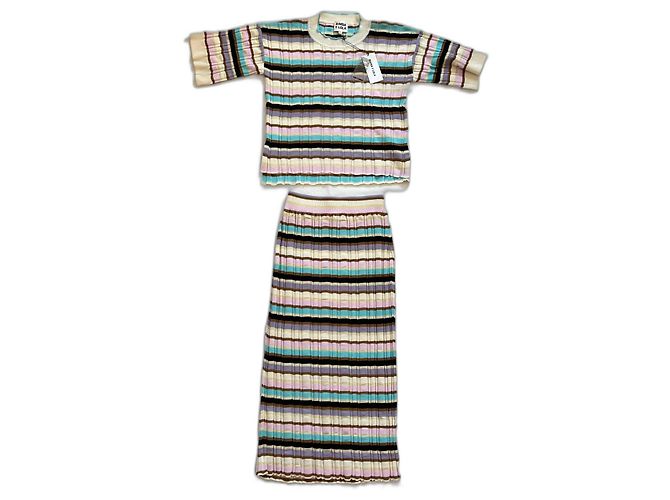 Conjunto de Falda y Top Bimba & Lola de Punto de Algodón Pastel Multicolor