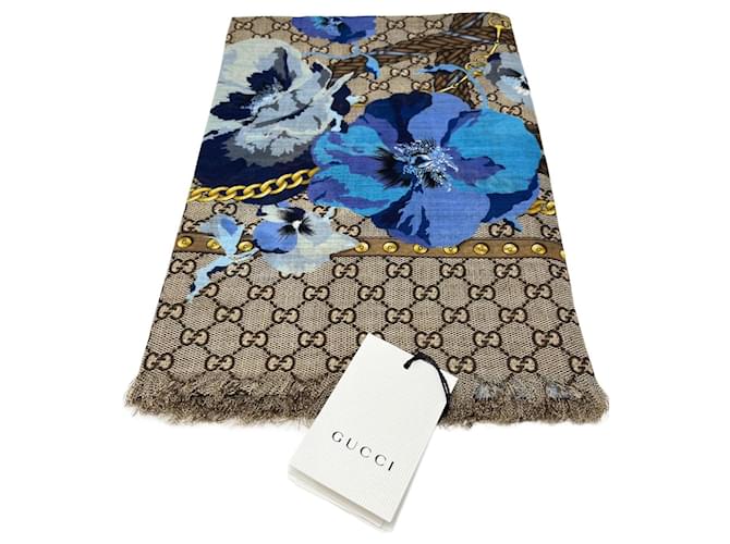 Gucci Pheonies scarf Multiple colors Wool  ref.956991