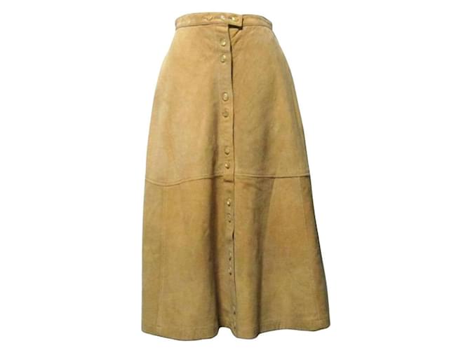 ***Yohji Yamamoto Y's Suede Leather Skirt Light brown  ref.956992