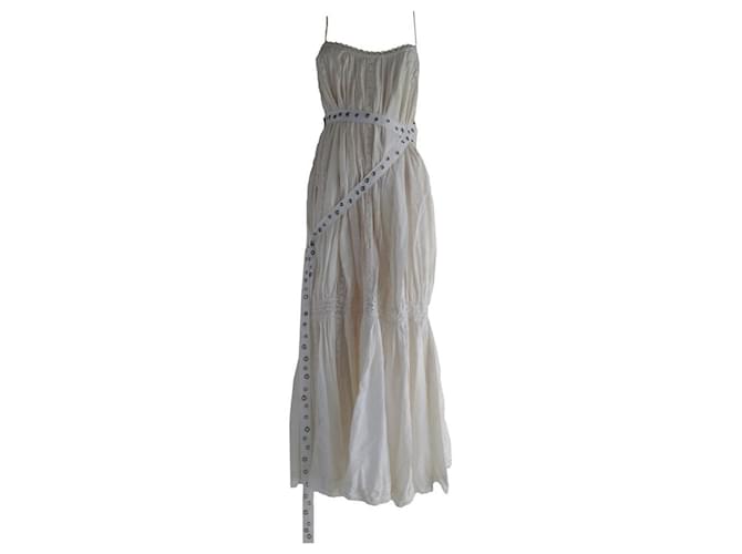 Autre Marque ***Paola Frani Wrap Maxi Dress White Cotton  ref.957000