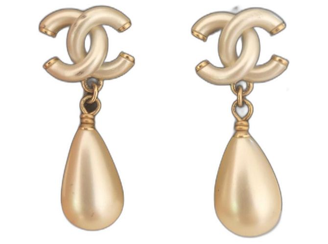 Chanel Orecchini Argento Bianco sporco Metallo