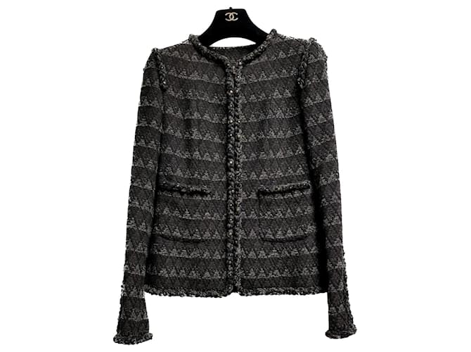 Jackets Chanel 8K$ Dallas Studded Tweed Jacket Size 34 FR