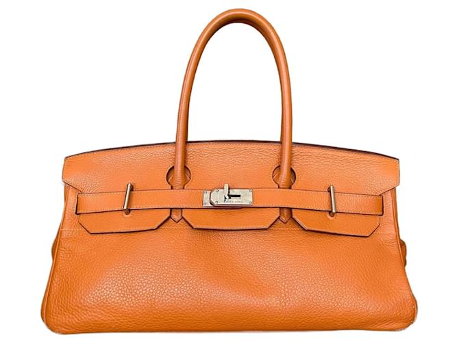 Hermès Borsa a tracolla Birkin Arancione Pelle  ref.957449