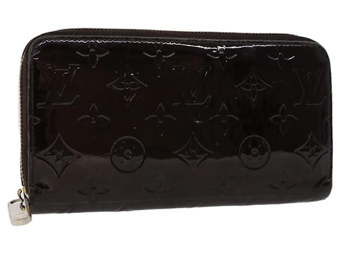 LOUIS VUITTON Monogram Vernis Zippy Wallet Wallet Amarante M93522 LV Auth 44656 Patent leather  ref.957523
