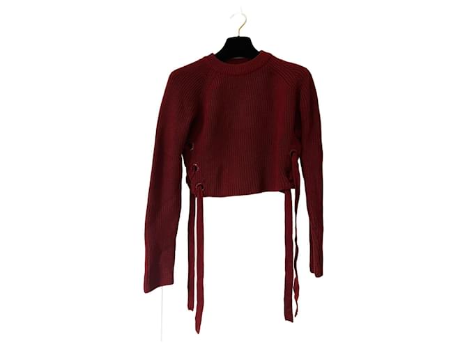 Topshop Knitwear Dark red Cotton  ref.957593