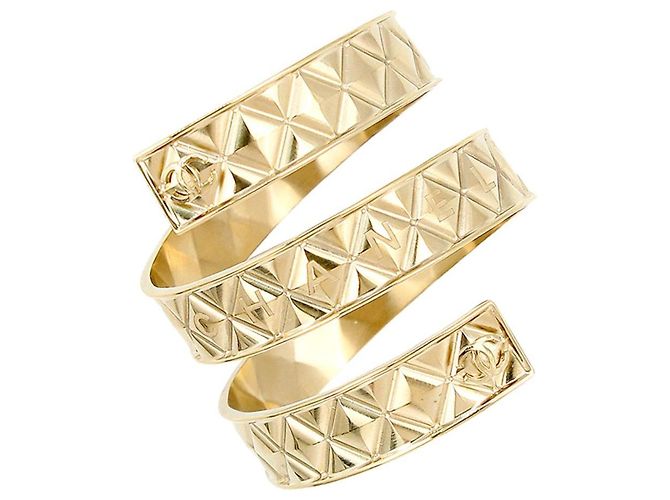 Coco Crush * Chanel Bracelet CC Mark Logo Bangle Spirale Doré