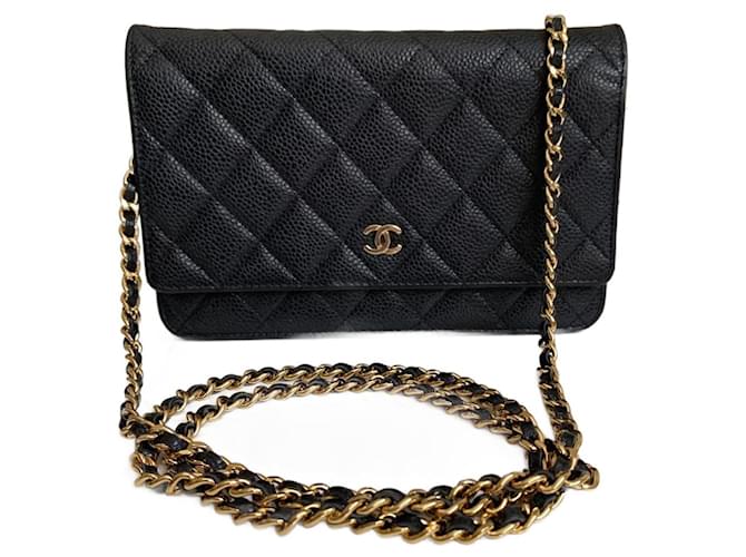 Chanel Classic Wallet On Chain WOC Black Leather ref.957610 - Joli Closet