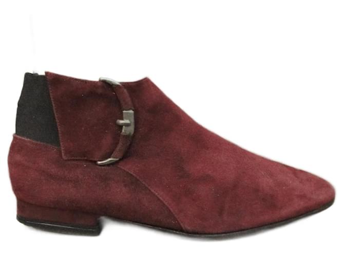 Bally size boots 39,5 Dark red Deerskin  ref.957619