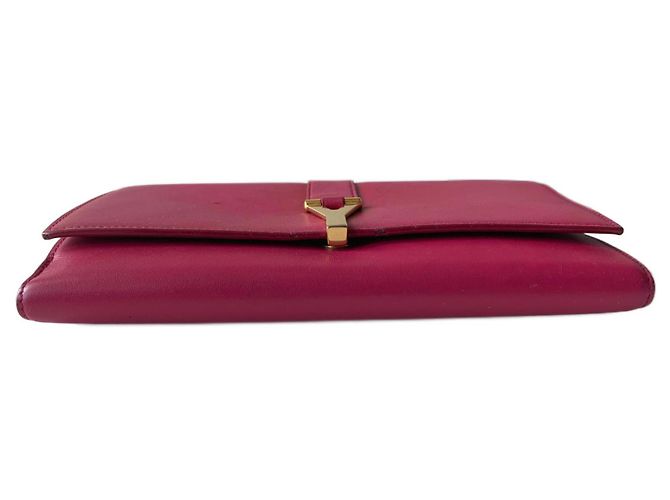 Saint Laurent Chyc Wallet Fuchsia Leather Fuschia