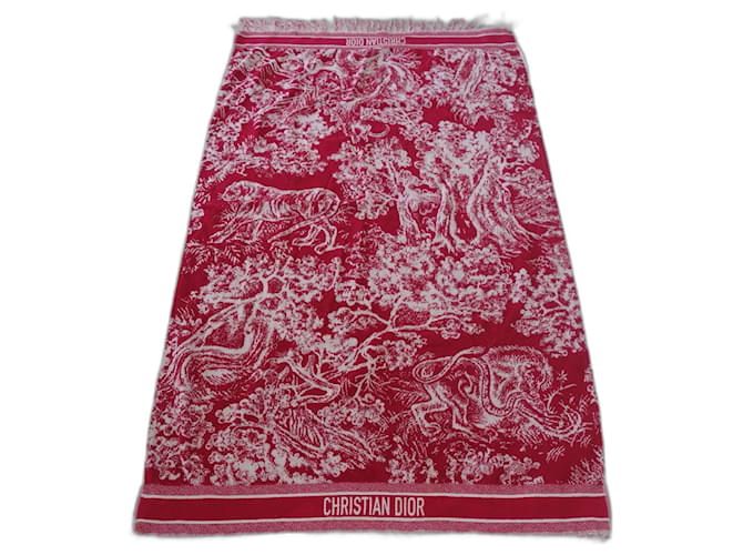 Dior toile de Jouy beach towel Red Cotton  ref.957632