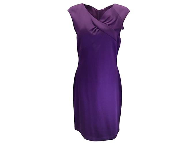 Autre Marque St. John Purple Silk Lined Viscose Knit Midi Dress  ref.957689