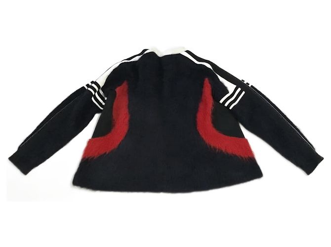 ***Louis Vuitton Wool Jacket Coat Black White Red Gold hardware
