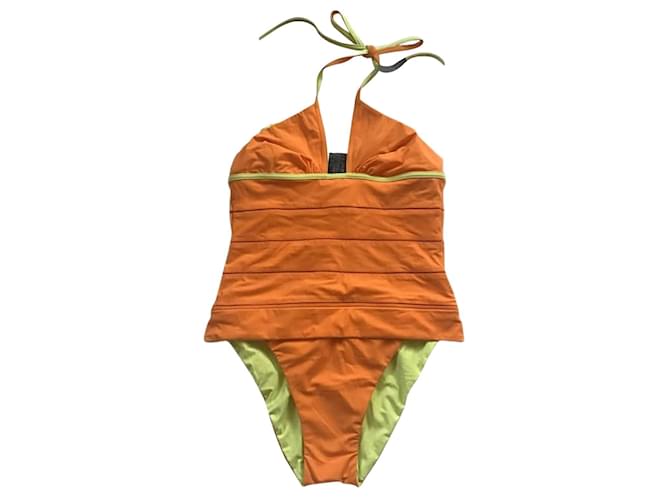 ***Neonorangefarbener Einteiler-Badeanzug von Fendi Mehrfarben Polyester Polyamid  ref.957744