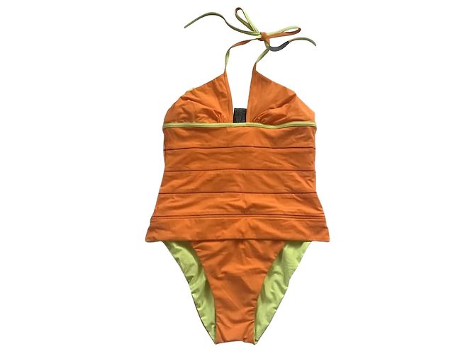 *** Maiô Fendi Neon Orange One Piece Multicor
