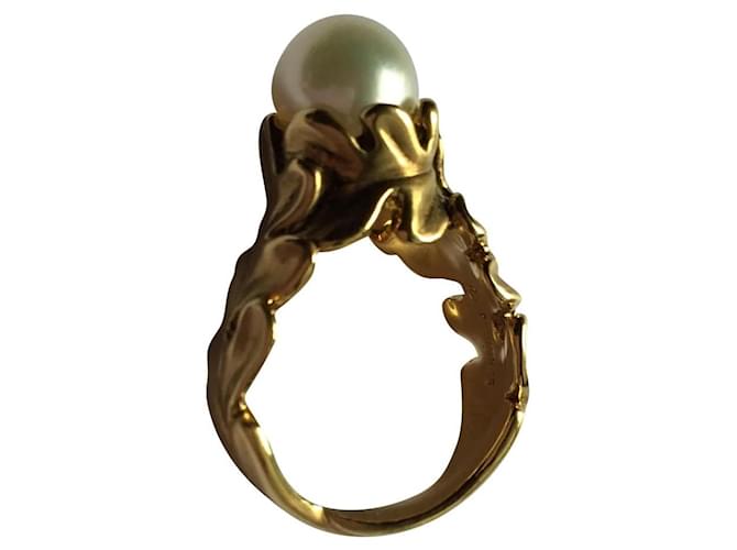 Autre Marque ***Ângela Cummings 18K Gold Pearl Cocktail Ring Gold hardware Ouro amarelo Pérola  ref.957747