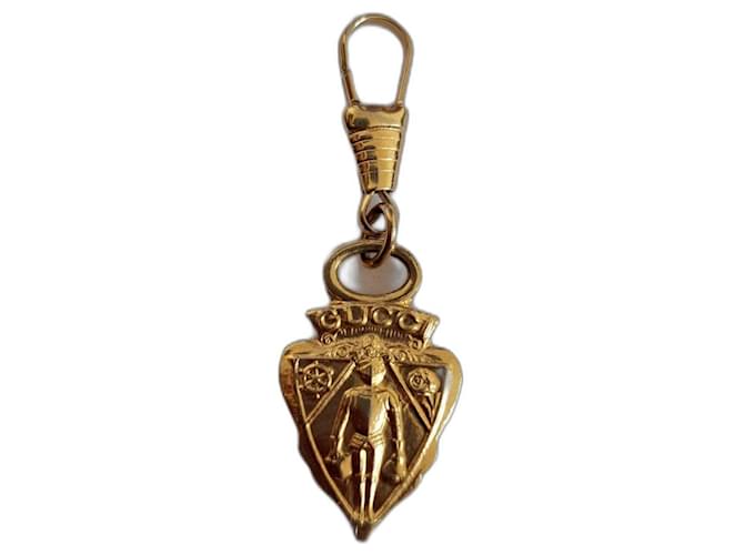 gucci 1980's Gold Plated knight soldier bag charm, keychain and bag zipper Gold hardware Gold-plated  ref.957749