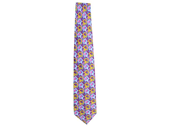 Corbata estampada Gucci en seda multicolor  ref.957754