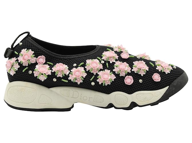 Christian Dior Dior Sequin-Embellished Fusion Slip On Sneakers in Black Mesh  Polyamide Nylon  ref.957757