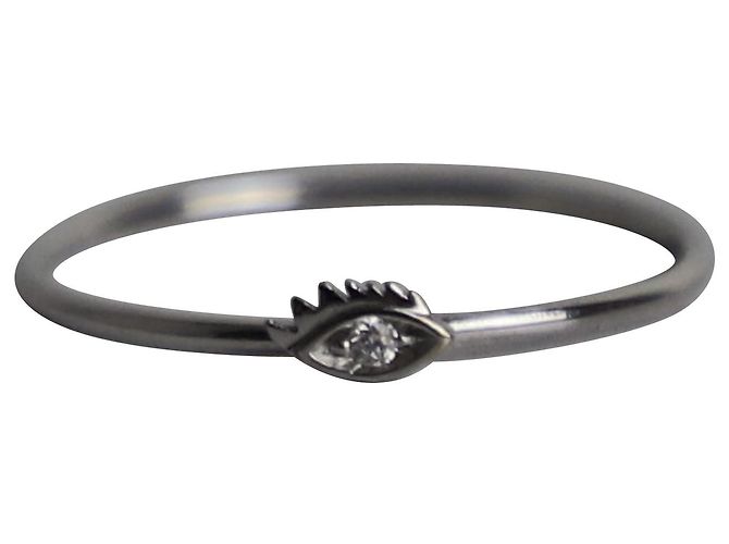 Delfina Delettrez Eye Ring em Metal Ouro Branco Prata