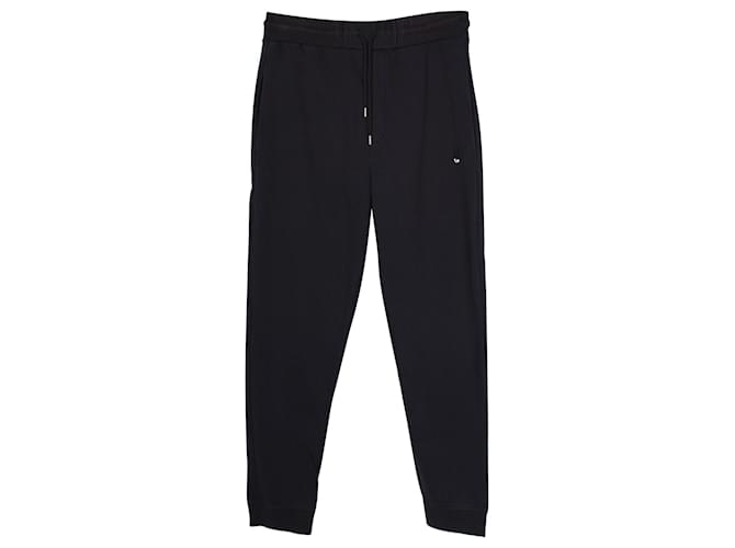 Pantalones de chándal con cordón bordado en algodón negro de Alexander McQueen  ref.957785