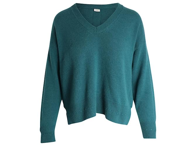 Suéter de malha Ba&Sh com decote em V em caxemira verde Casimira Lã  ref.957789