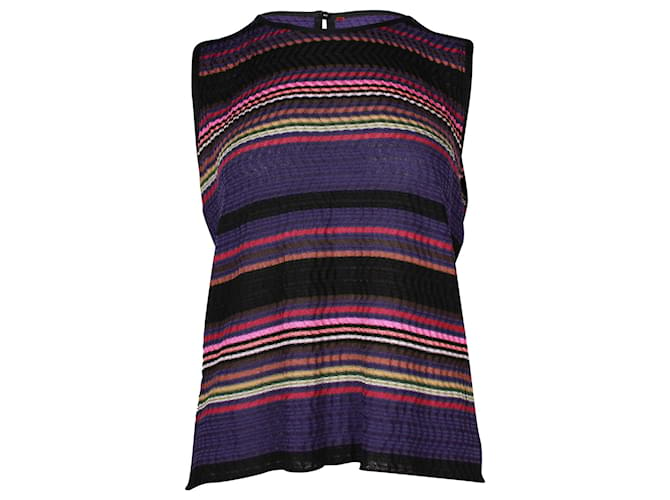 Missoni Sleeveless Top in Multicolor Rayon Purple Cellulose fibre  ref.957790