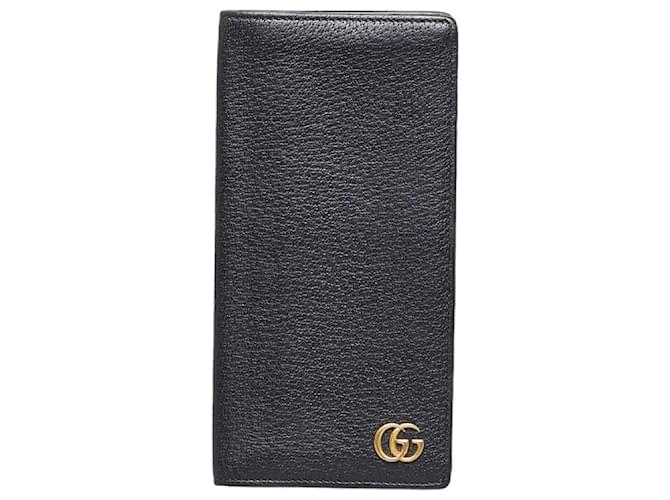 Gucci Bifold-Geldbörse aus GG Marmont-Leder 459133 Schwarz  ref.957861