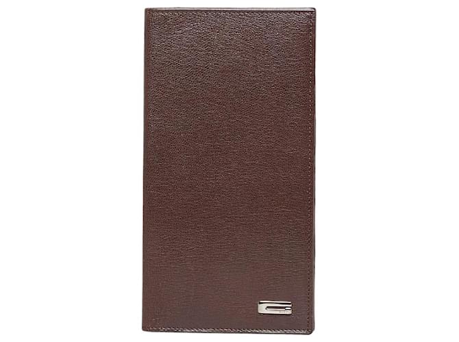 Gucci Leather Bifold Long Wallet 030 011 Brown Pony-style calfskin  ref.957865