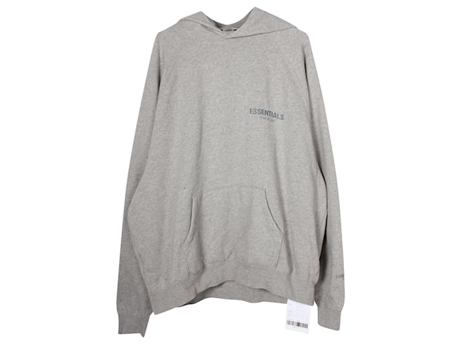 Fear of God Essentials Core Collection Pullover Hoodie in Grey Cotton  ref.957876