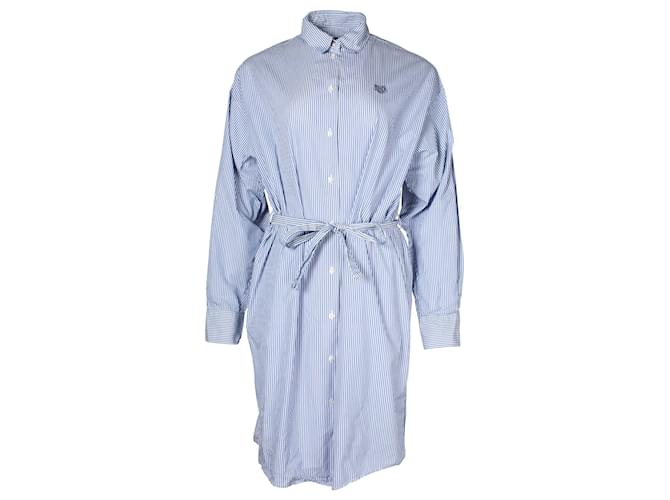 Kenzo Striped Shirt Dress in Blue Cotton  ref.957877