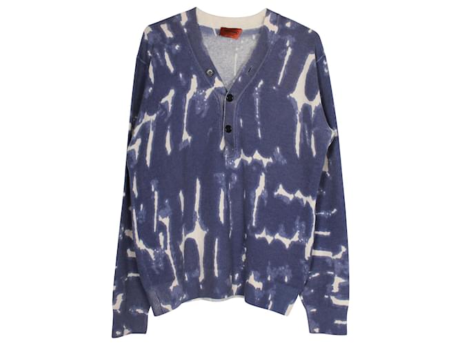 Missoni Tie Dye Effect Knit Sweatshirt in Blue Cashmere Wool  ref.957878