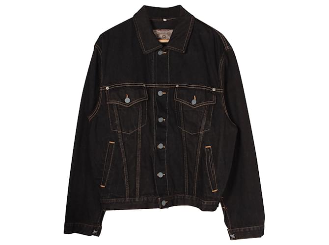 Armani Jeans Denim Jacket in Black Cotton