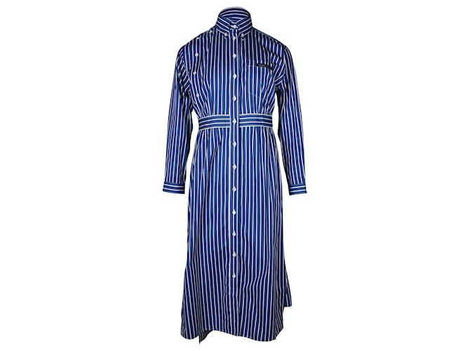Robe Chemise Rayée Prada en Coton Bleu  ref.957880