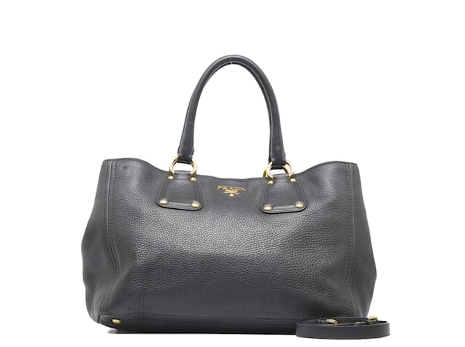 Prada Vitello Daino Handbag BN2104 Black Leather Pony-style calfskin  ref.957905