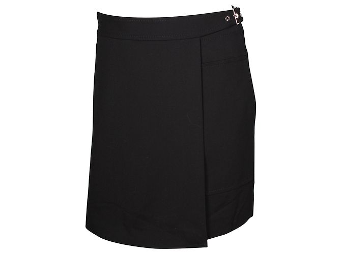 Hermès-Shorts mit überlappenden Details aus schwarzer Wolle