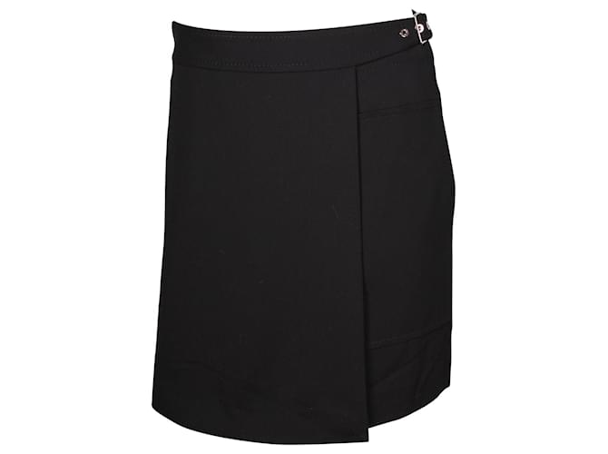 Hermès Shorts Hermes Overlap Detail en Lana Negra Negro  ref.957908