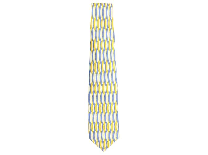 Cravatta stampata Gucci in seta gialla Giallo  ref.957910