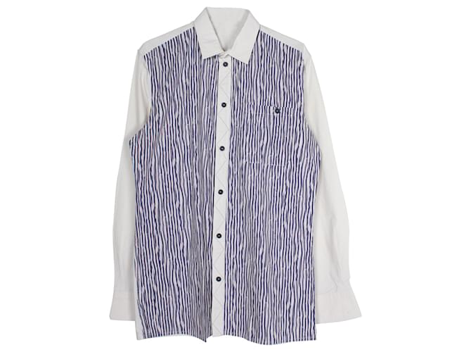 Bottega Veneta Striped Button Up Shirt in Blue and White Cotton  ref.957918
