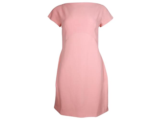 Vestido recto de Victoria Beckham en lana rosa  ref.957921